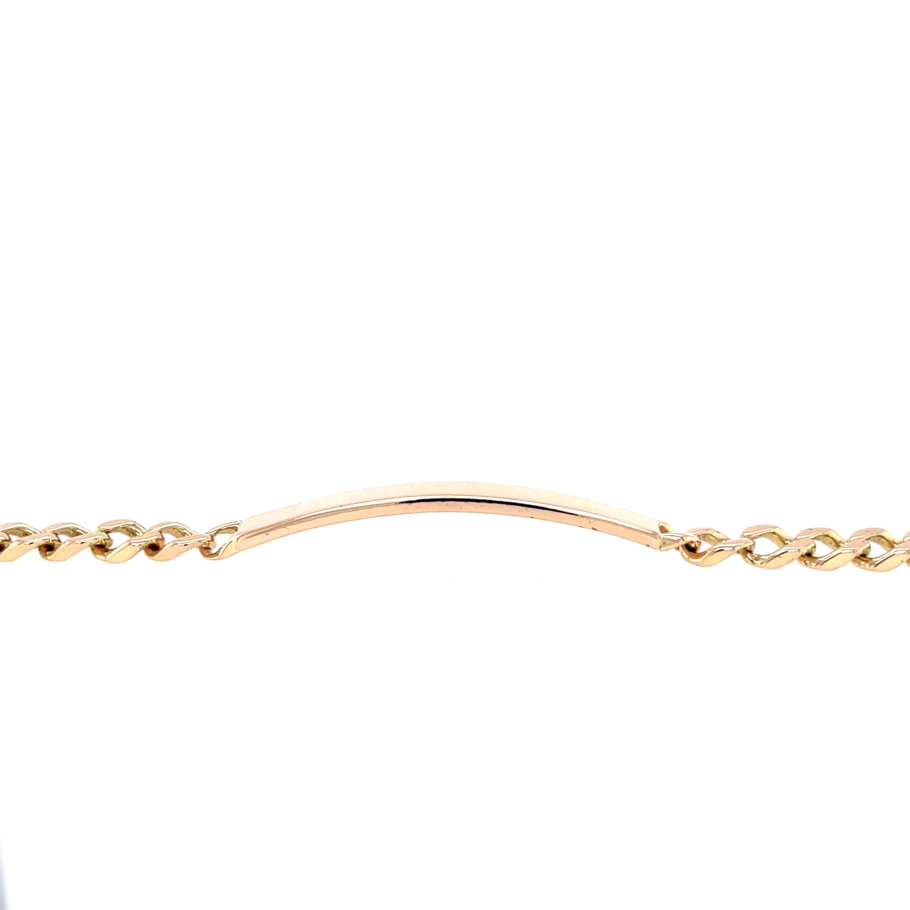 9ct Yellow Gold 9.5" Curb Link Identity Bracelet - 16.30g