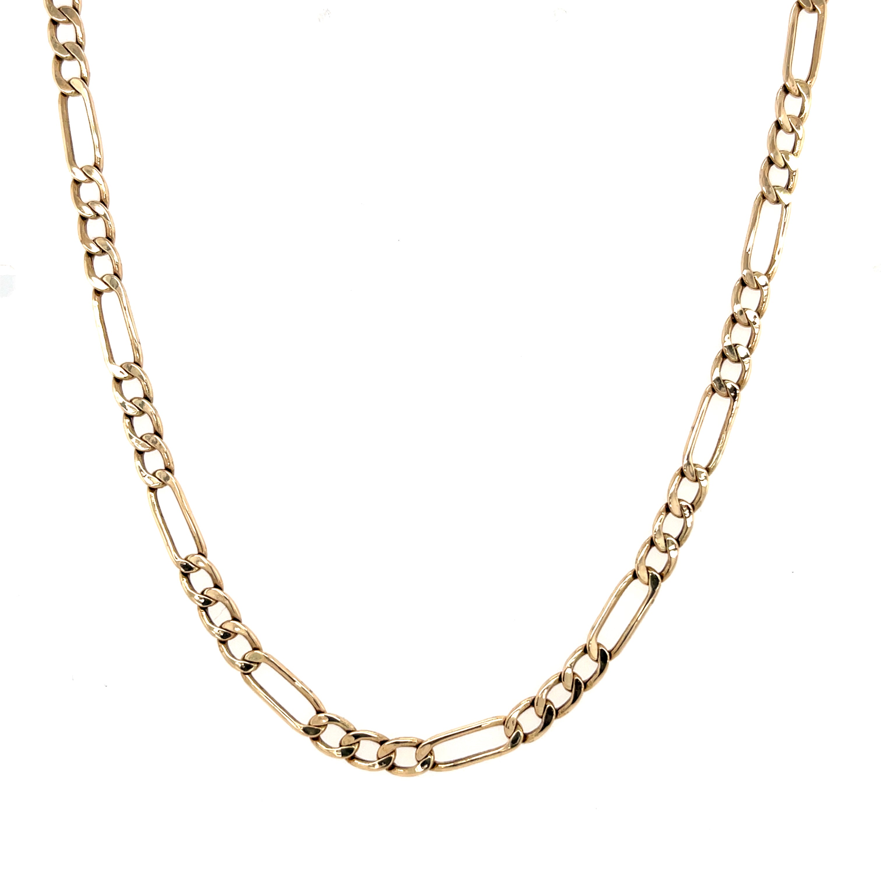 9ct Yellow Gold 18" Hollow Figaro Link Chain - 4.20g SOLD