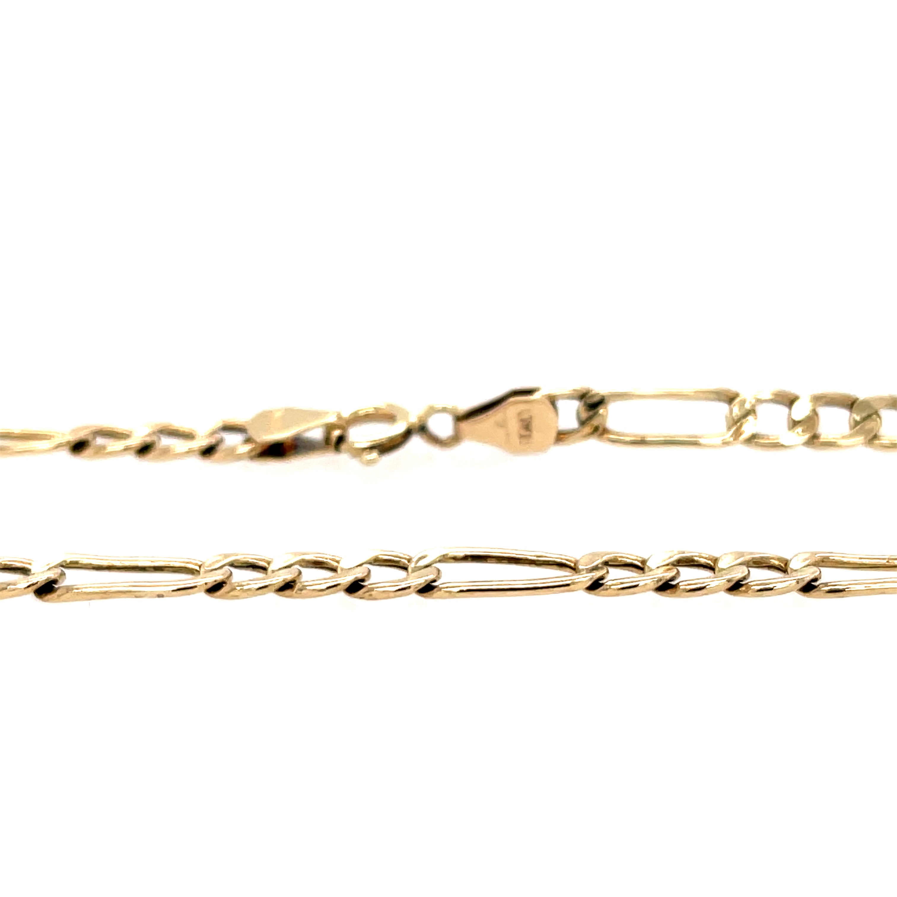 9ct Yellow Gold 18" Hollow Figaro Link Chain - 4.20g SOLD