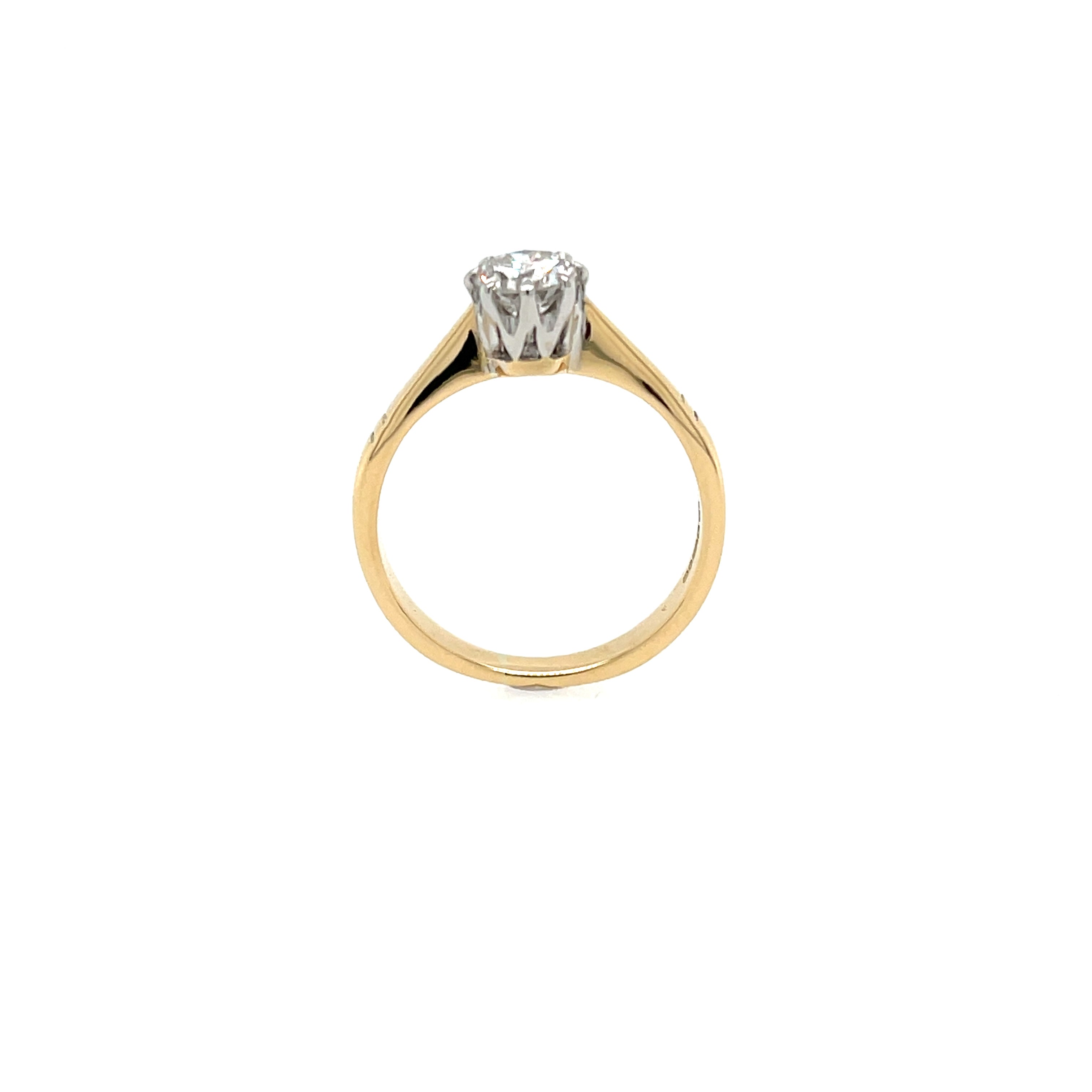 18ct Yellow Gold 0.50ct Round Cut Diamond Solitaire Engagement Ring