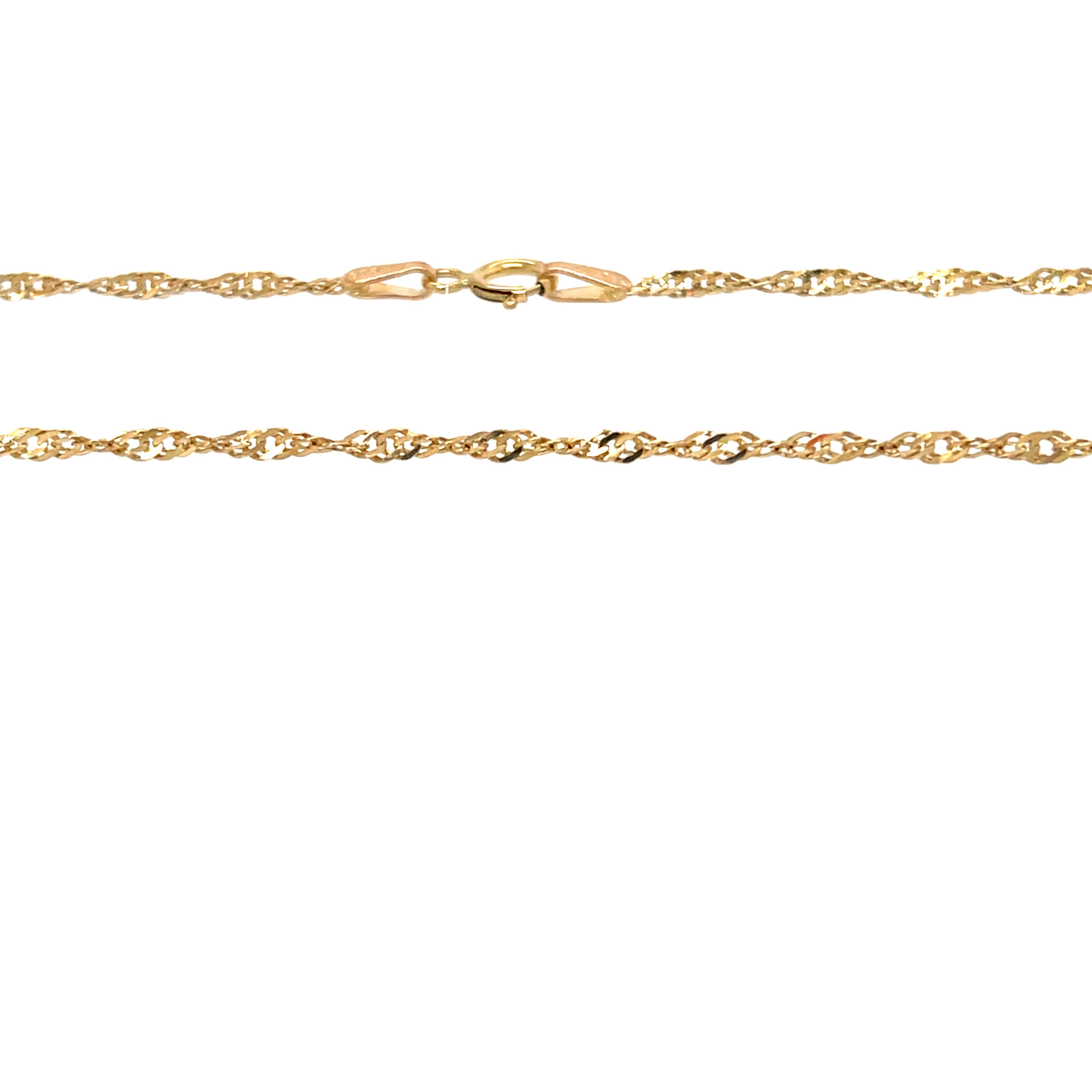 9ct Yellow Gold 18 Inch Singapore Link Chain - 1.50g