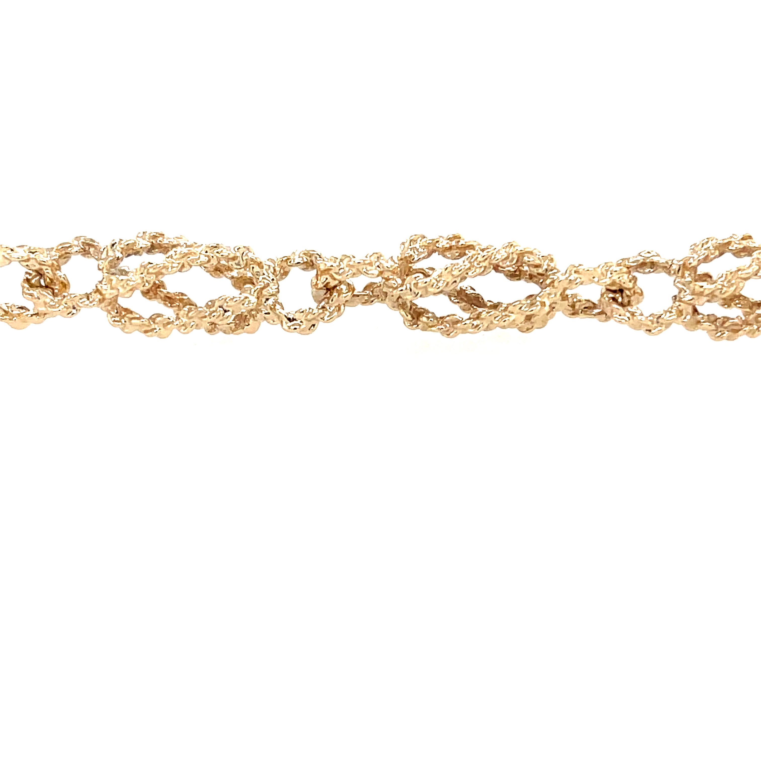 9ct Yellow Gold 8" Fancy Rope Bracelet - 12.00g