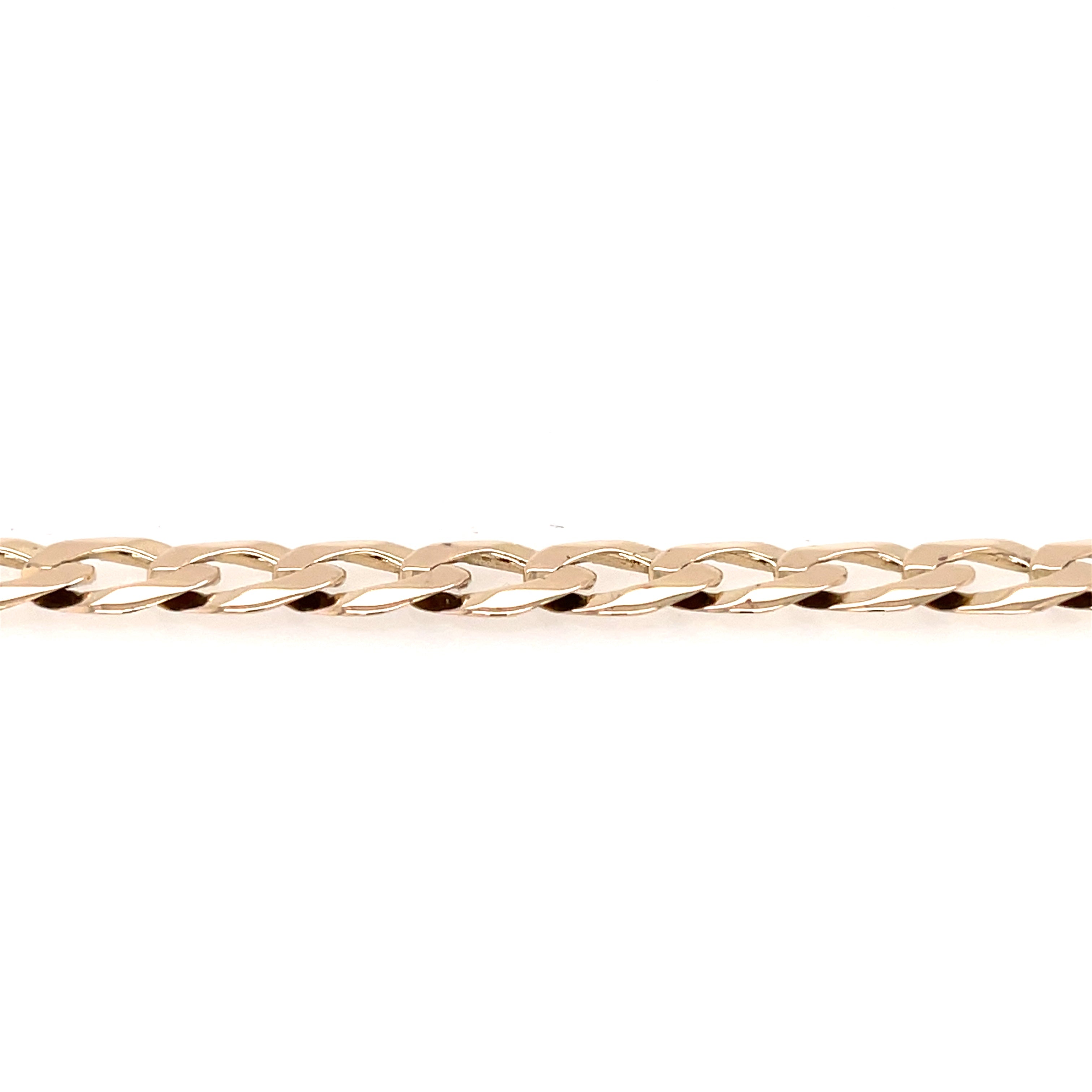 9ct Yellow Gold 8 Inch Curb Link Bracelet - 10.20g