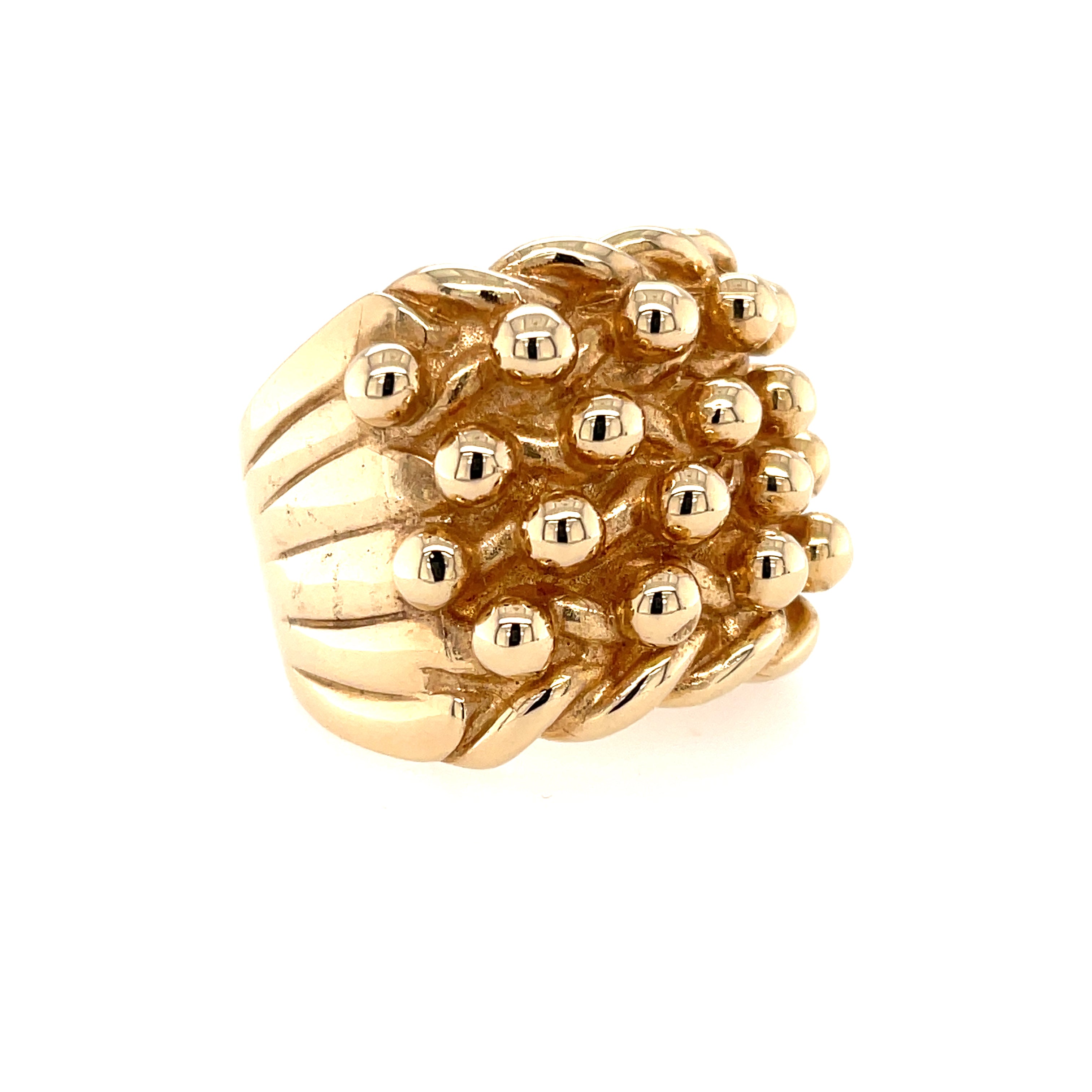 9ct Yellow Gold Heavy Four Row Keeper Ring Size Z+3 - 48.00g SOLD