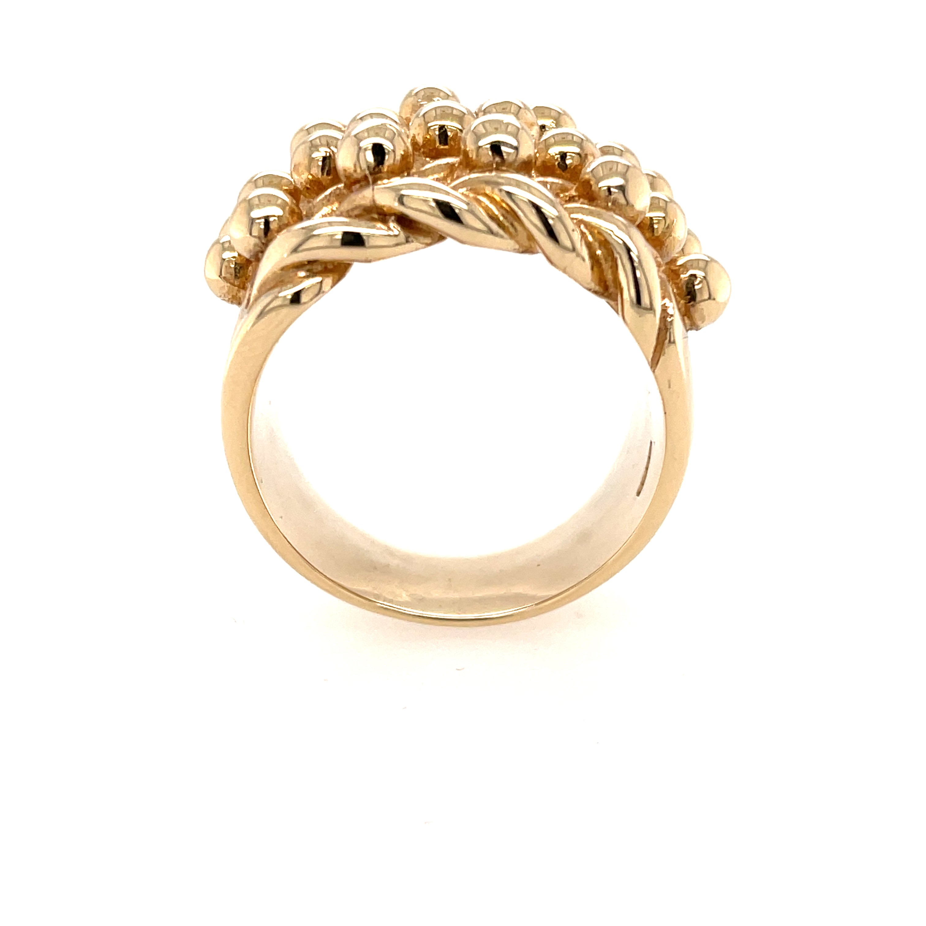 9ct Yellow Gold Heavy Four Row Keeper Ring Size Z+3 - 48.00g SOLD