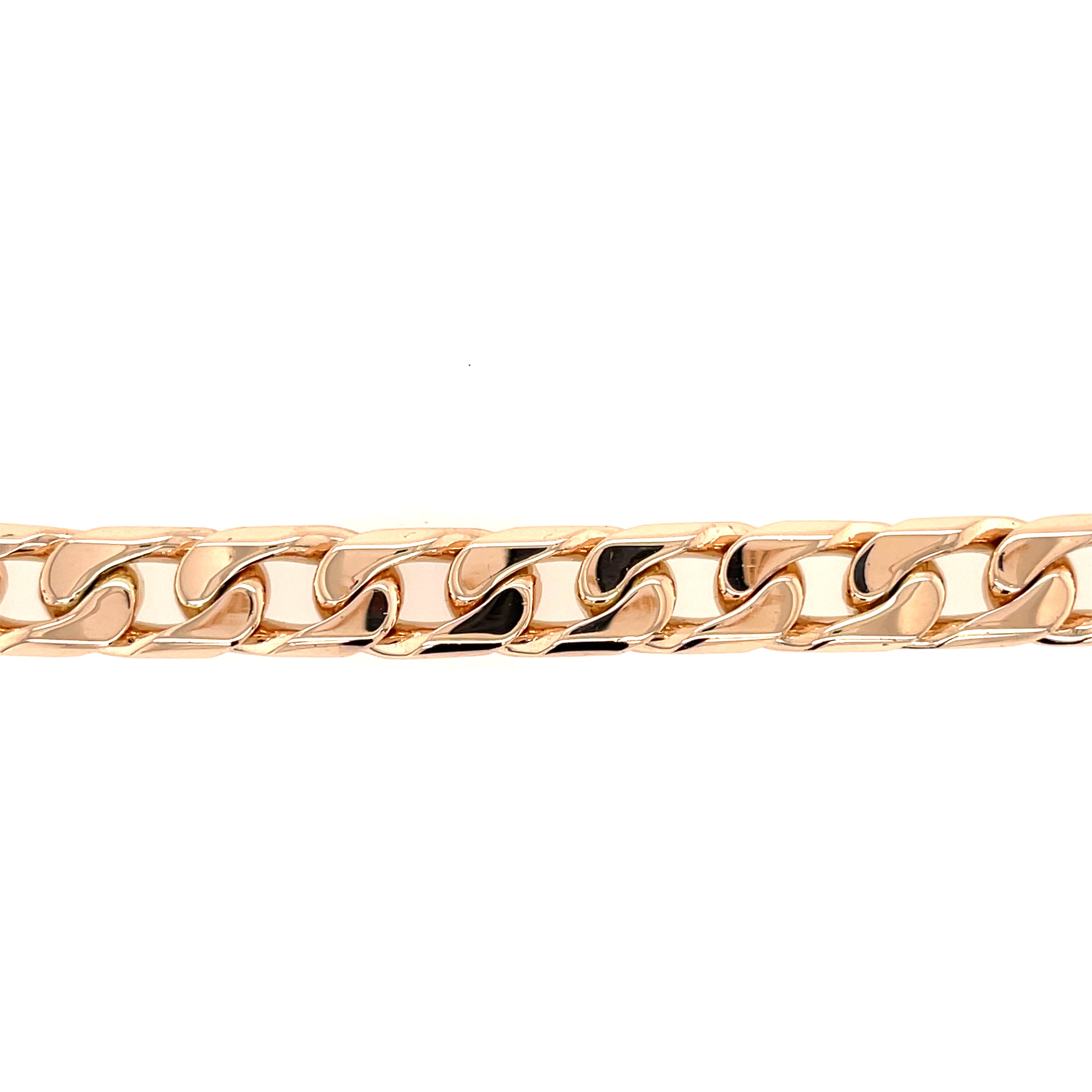9ct Yellow Gold 9.5 Inch Heavy Curb Link Bracelet - 53.56g SOLD