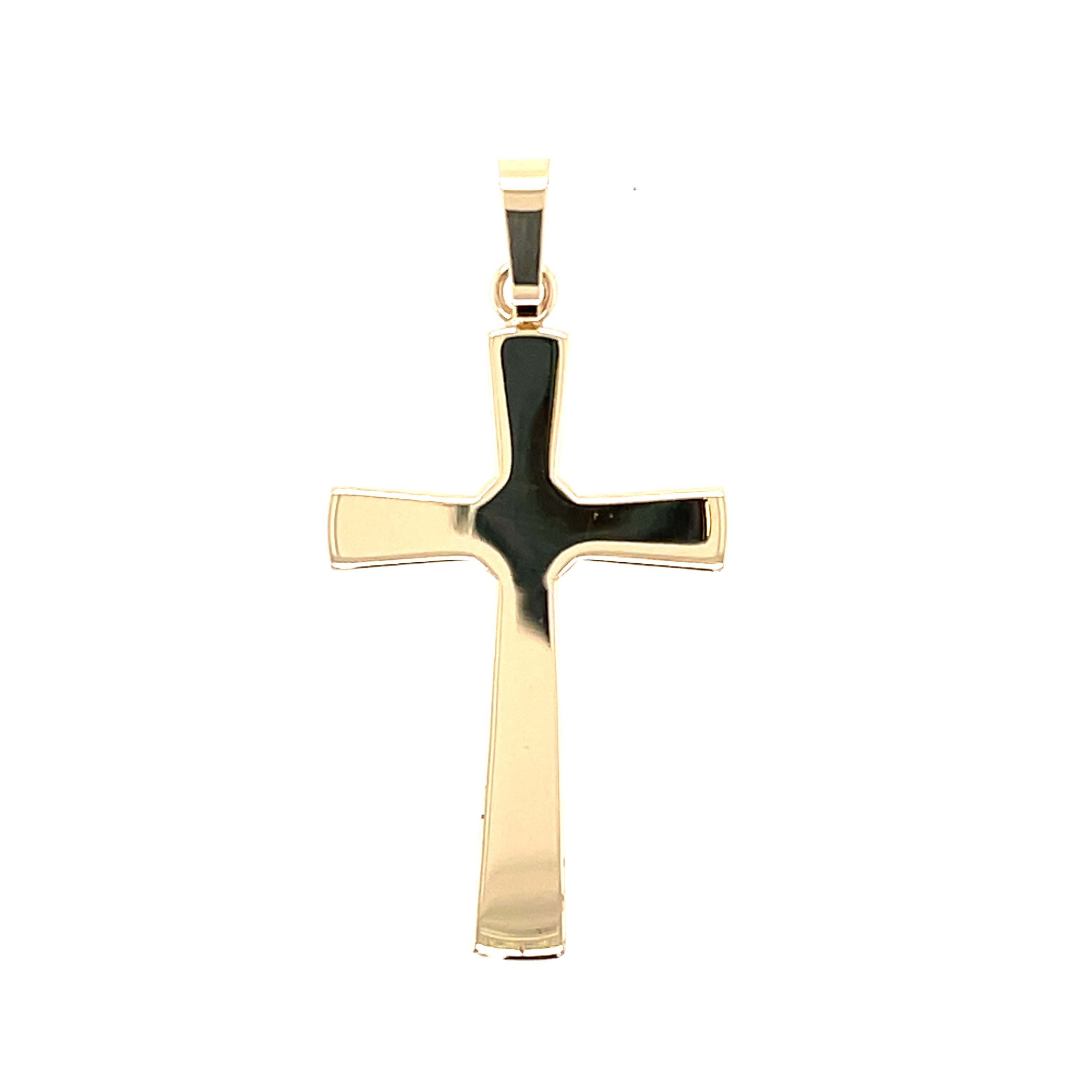 9ct Yellow Gold Plain Polished Cross Pendant