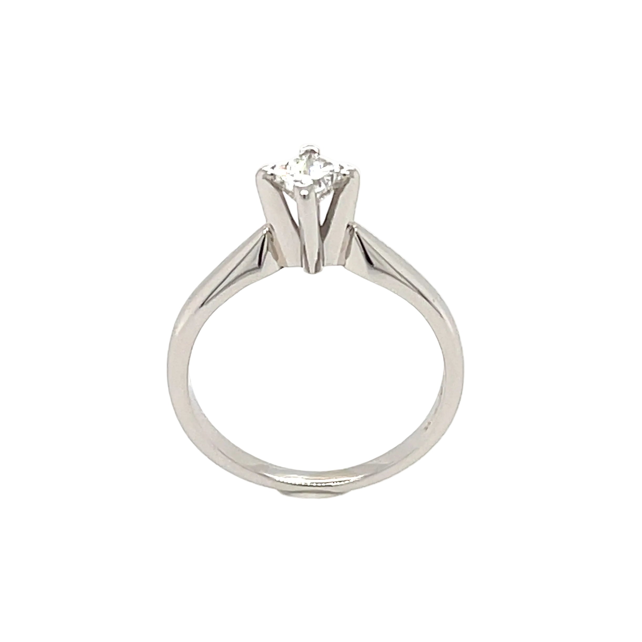 Platinum 0.34ct Princess Cut Diamond Solitaire Engagement Ring Certified H VVS