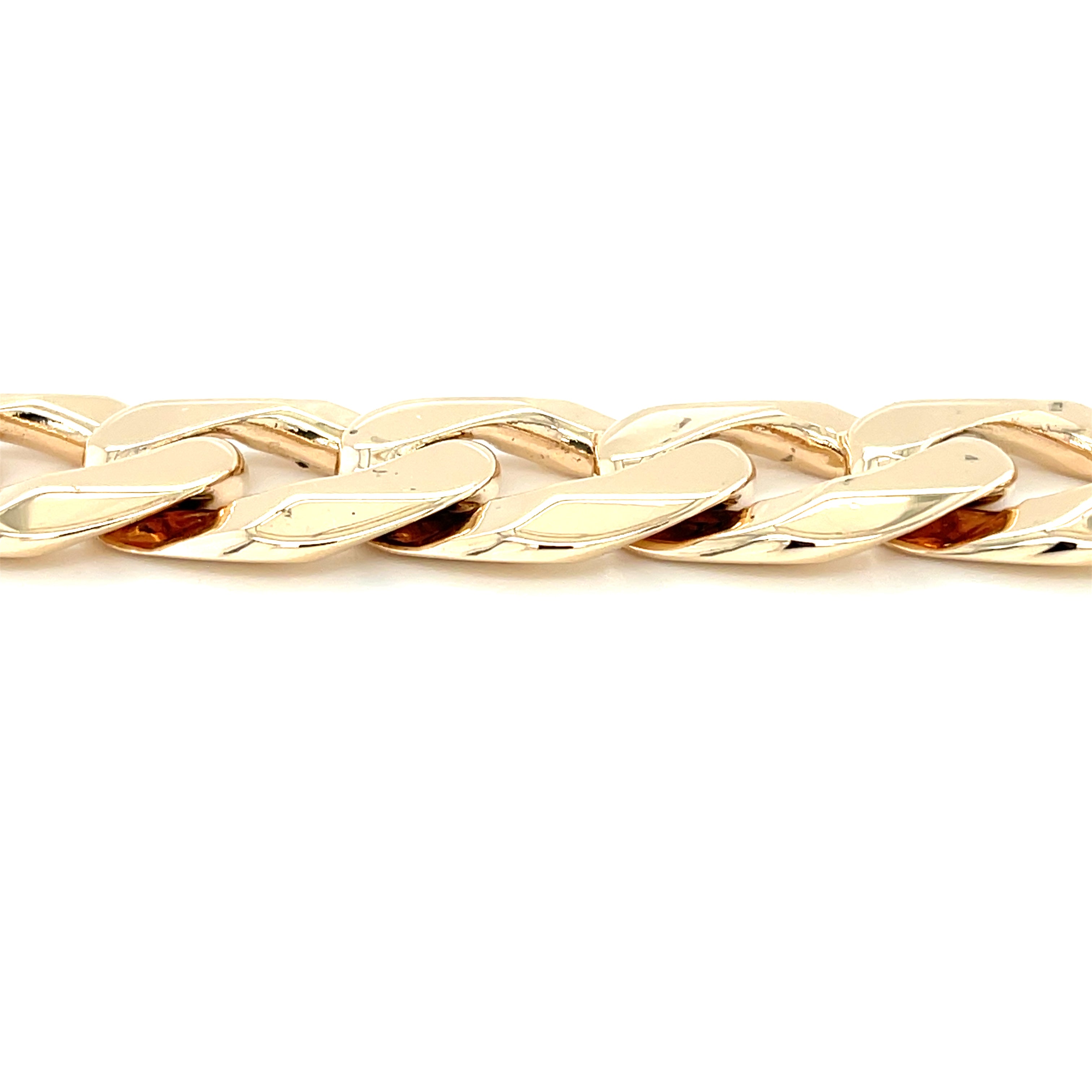 9ct Yellow Gold Heavy 9 Inch Curb Link Bracelet - 88.50g