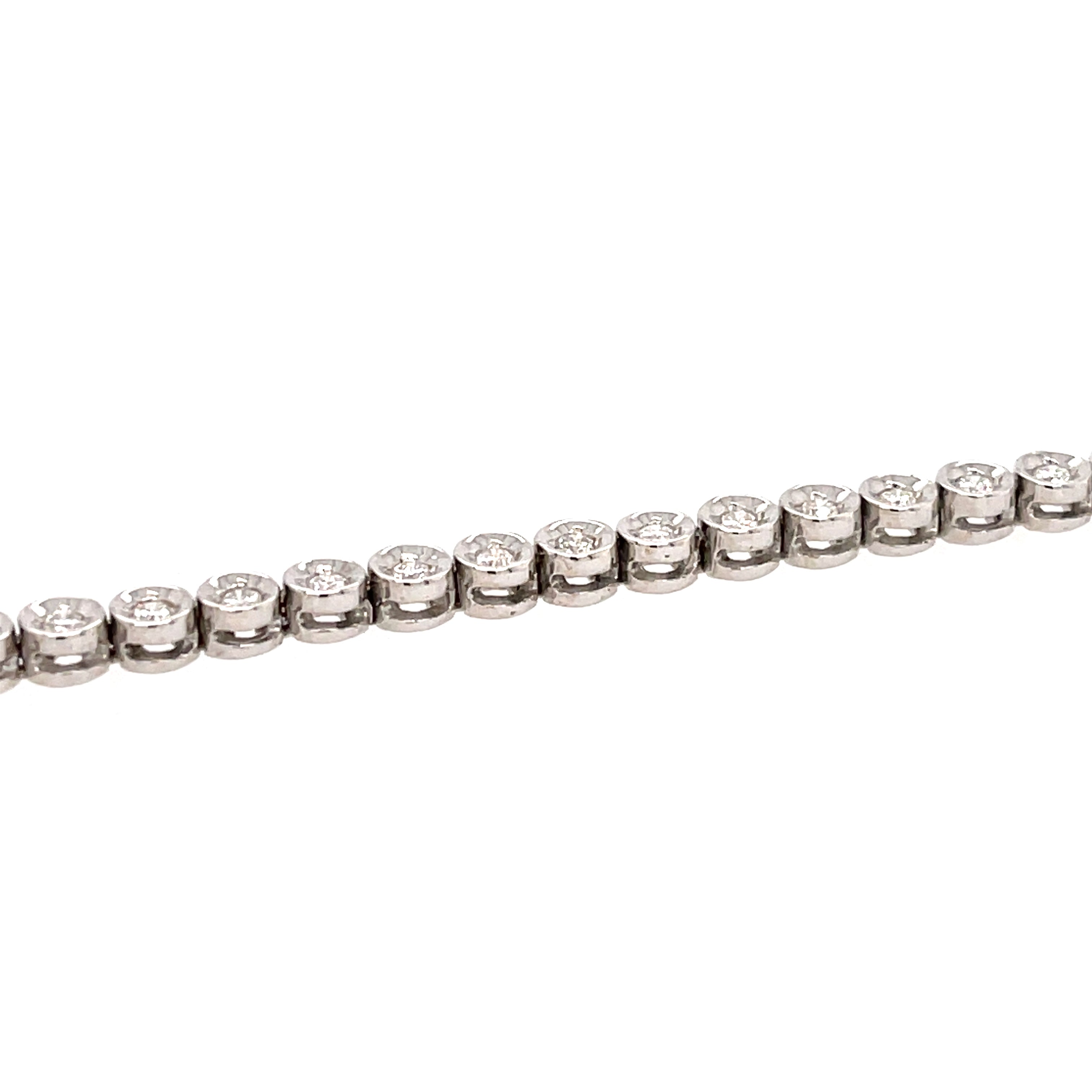 18ct White Gold 1.50ct Diamond Line Tennis Bracelet 7.5”